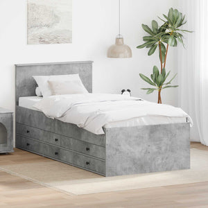 vidaXL Day Bed Concrete Grey and Black 100 x 200 cm Engineered Wood