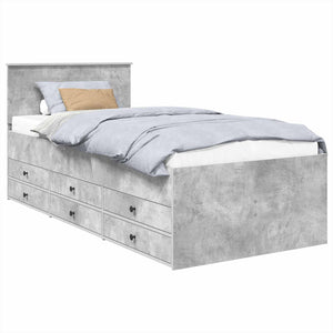 vidaXL Day Bed Concrete Grey and Black 100 x 200 cm Engineered Wood