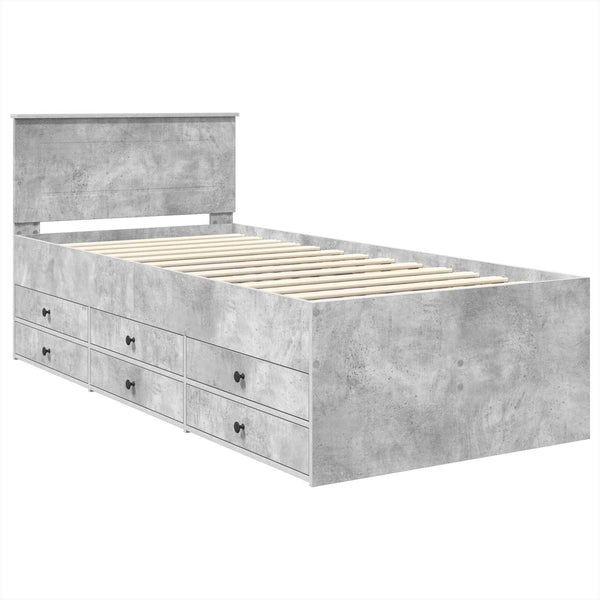 vidaXL Day Bed Concrete Grey and Black 100 x 200 cm Engineered Wood