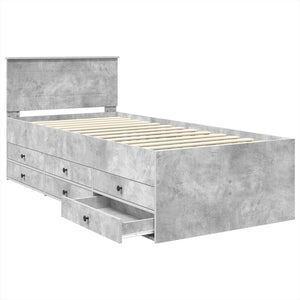 vidaXL Day Bed Concrete Grey and Black 100 x 200 cm Engineered Wood