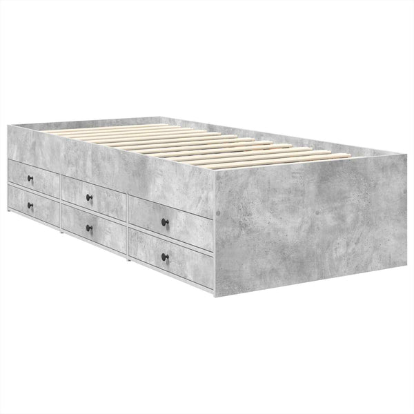 vidaXL Day Bed Concrete Grey and Black 100 x 200 cm Engineered Wood