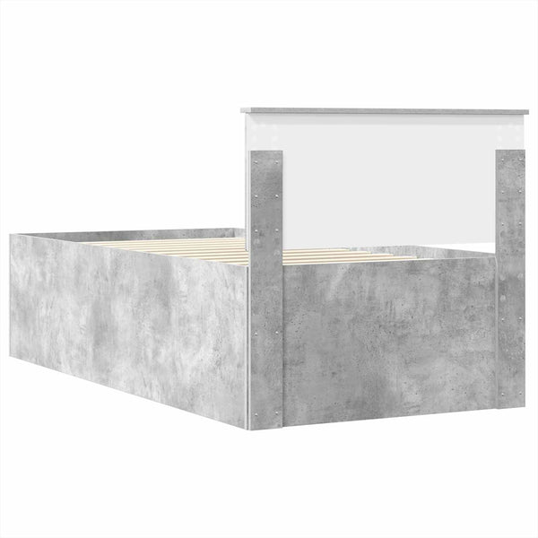 vidaXL Day Bed Concrete Grey and Black 100 x 200 cm Engineered Wood