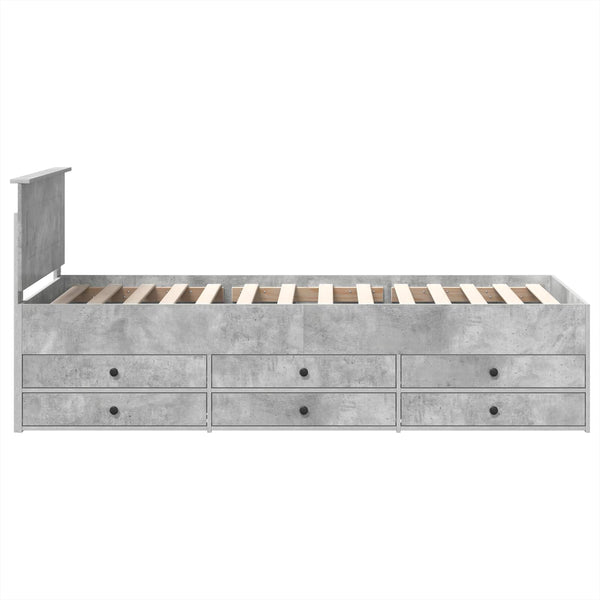 vidaXL Day Bed Concrete Grey and Black 100 x 200 cm Engineered Wood