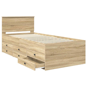 vidaXL Daybed Sonoma Oak and Black 90 x 190 cm Engineered Wood