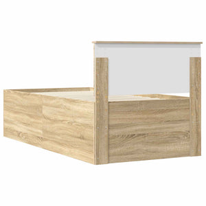 vidaXL Daybed Sonoma Oak and Black 90 x 190 cm Engineered Wood