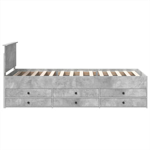 vidaXL Day Bed Concrete Grey and Black 90 x 190 cm Engineered Wood