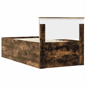 vidaXL Day Bed Smoked Oak and Black 90 x 190 cm