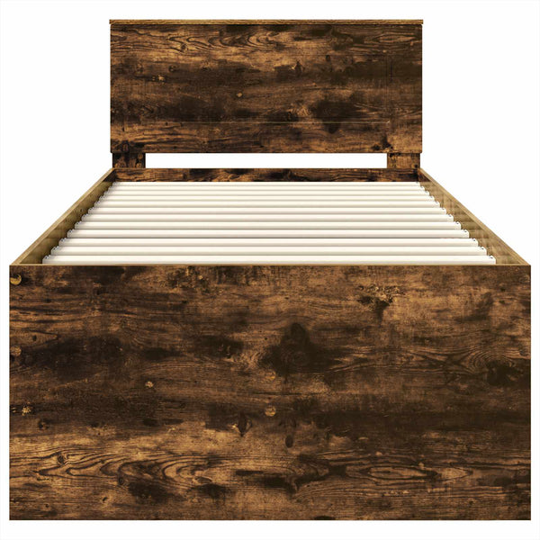 vidaXL Day Bed Smoked Oak and Black 90 x 190 cm