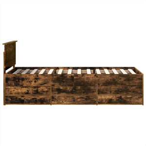 vidaXL Day Bed Smoked Oak and Black 90 x 190 cm