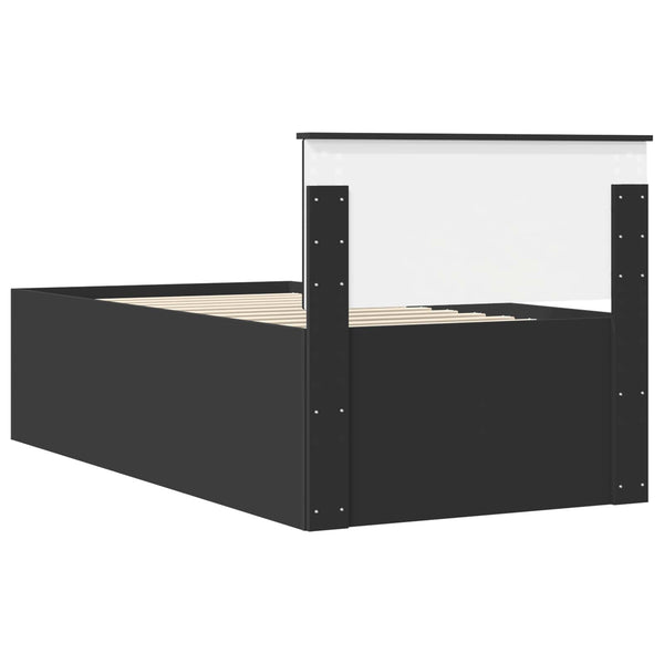 vidaXL Day Bed with Drawers Black 90 x 200 cm Engineered Wood
