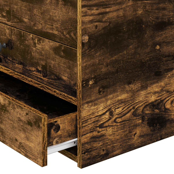 vidaXL Day Bed Smoked Oak and Black 90 x 200 cm