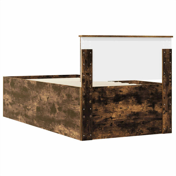 vidaXL Day Bed Smoked Oak and Black 90 x 200 cm