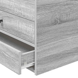 vidaXL Day Bed Grey Sonoma and Black 90 x 200 cm Engineered Wood
