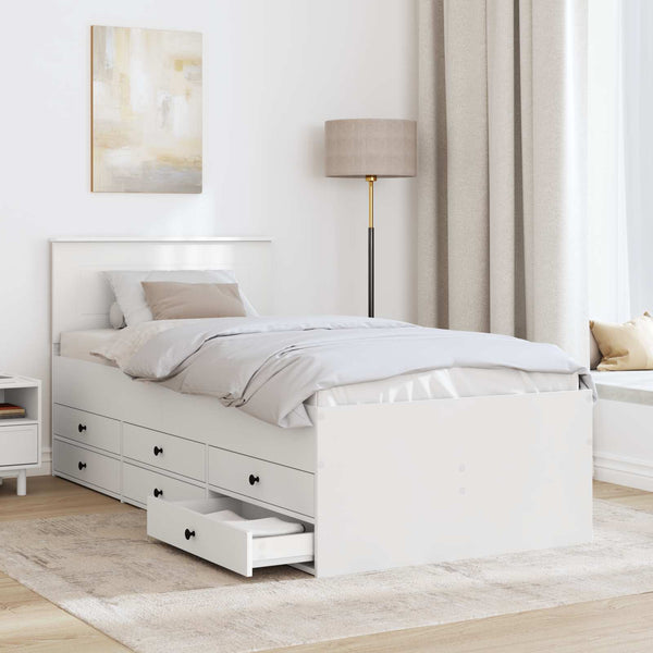 vidaXL Day Bed White and Black 75 x 190 cm Engineered Wood