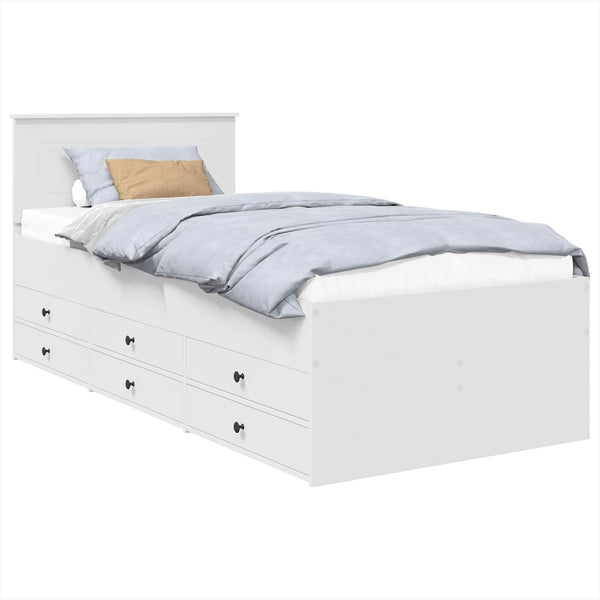 vidaXL Day Bed White and Black 75 x 190 cm Engineered Wood