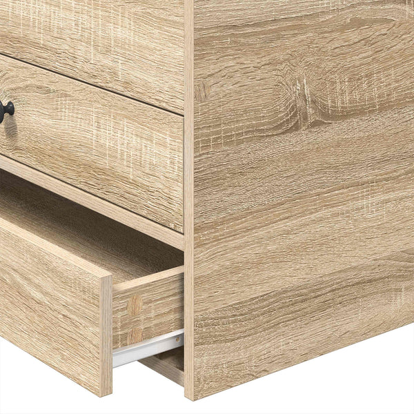 vidaXL Day Bed Sonoma Oak and Black 75 x 190 cm Engineered Wood