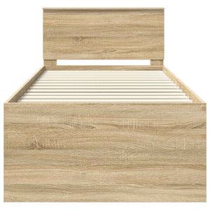 vidaXL Day Bed Sonoma Oak and Black 75 x 190 cm Engineered Wood