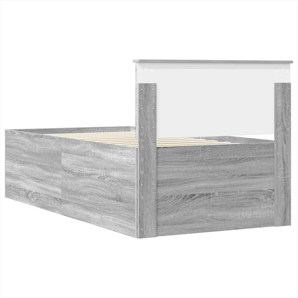 vidaXL Day Bed Grey Sonoma and Black 75 x 190 cm Engineered Wood