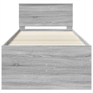vidaXL Day Bed Grey Sonoma and Black 75 x 190 cm Engineered Wood