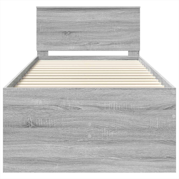 vidaXL Day Bed Grey Sonoma and Black 75 x 190 cm Engineered Wood