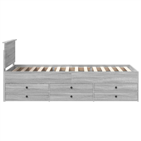 vidaXL Day Bed Grey Sonoma and Black 75 x 190 cm Engineered Wood