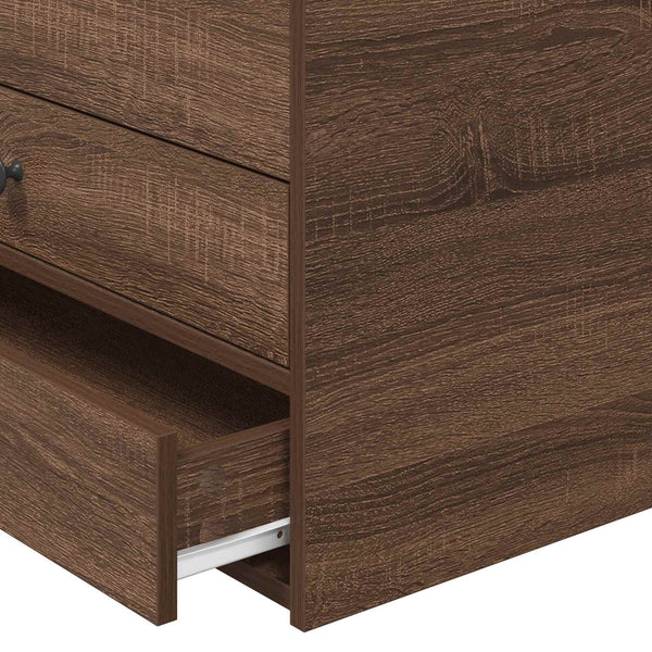 vidaXL Day Bed Brown Oak and Black 75 x 190 cm Engineered Wood