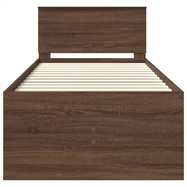 vidaXL Day Bed Brown Oak and Black 75 x 190 cm Engineered Wood