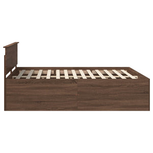vidaXL Bed Frame Brown Oak Look 200 x 200 cm Engineered Wood