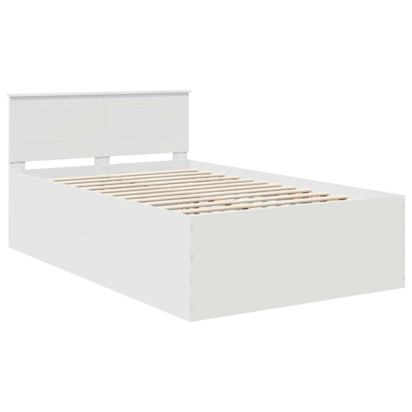 vidaXL Bed Frame with Headboard White 135 x 190 cm Engineered Wood