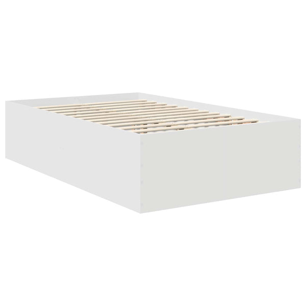 vidaXL Bed Frame with Headboard White 135 x 190 cm Engineered Wood