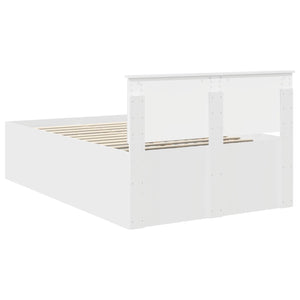 vidaXL Bed Frame with Headboard White 135 x 190 cm Engineered Wood