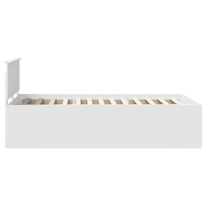 vidaXL Bed Frame with Headboard White 135 x 190 cm Engineered Wood