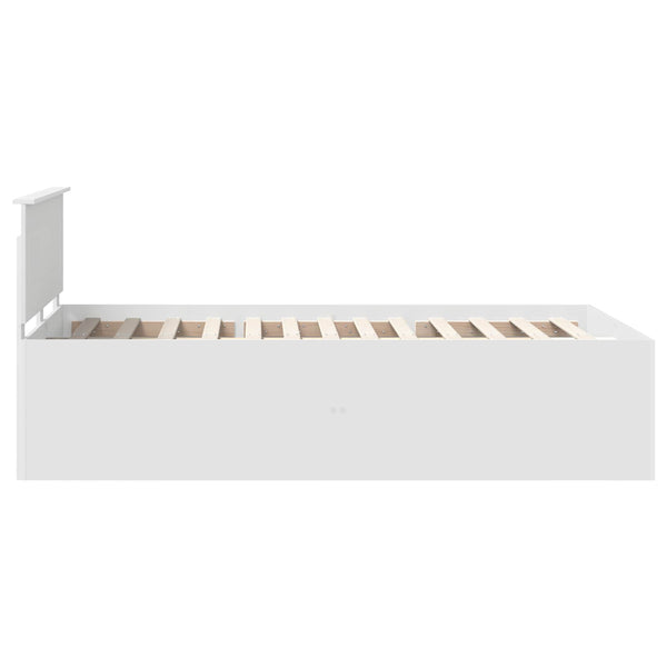 vidaXL Bed Frame with Headboard White 135 x 190 cm Engineered Wood