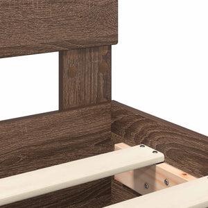 vidaXL Bed Frame Brown Oak Effect 120 x 200 cm Engineered Wood