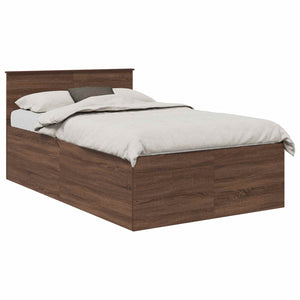 vidaXL Bed Frame Brown Oak Effect 120 x 200 cm Engineered Wood