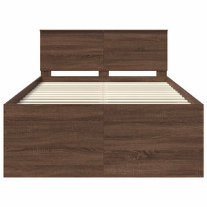 vidaXL Bed Frame Brown Oak Effect 120 x 200 cm Engineered Wood
