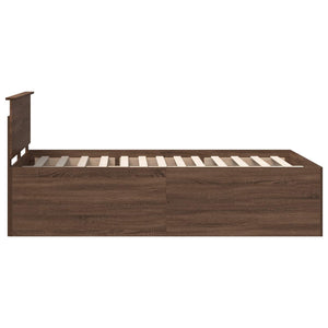 vidaXL Bed Frame Brown Oak Effect 120 x 200 cm Engineered Wood