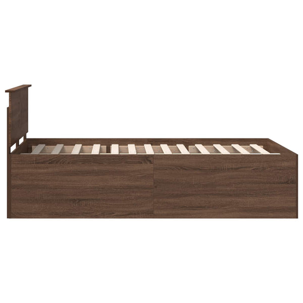 vidaXL Bed Frame Brown Oak Effect 120 x 200 cm Engineered Wood