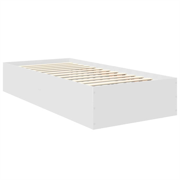 vidaXL Bed Frame with Headboard White 100 x 200 cm Engineered Wood