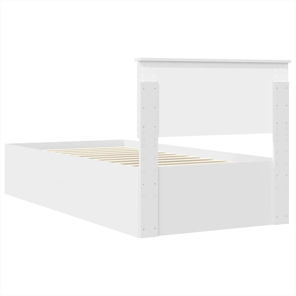 vidaXL Bed Frame with Headboard White 100 x 200 cm Engineered Wood