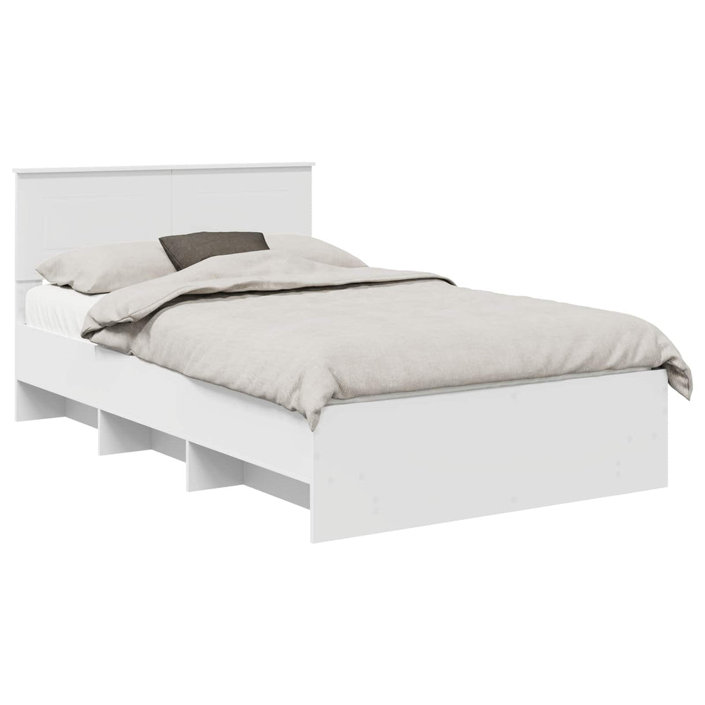 vidaXL Bed Frame with Headboard White 137 x 203 cm Engineered Wood