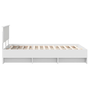 vidaXL Bed Frame with Headboard White 137 x 203 cm Engineered Wood