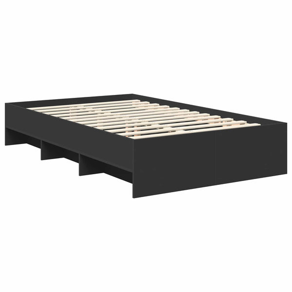 vidaXL Bed Frame with Headboard Black 137 x 203 cm Engineered Wood