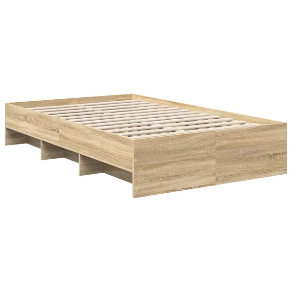 vidaXL Bed Frame with Headboard Sonoma Oak 137 x 203 cm Engineered Wood