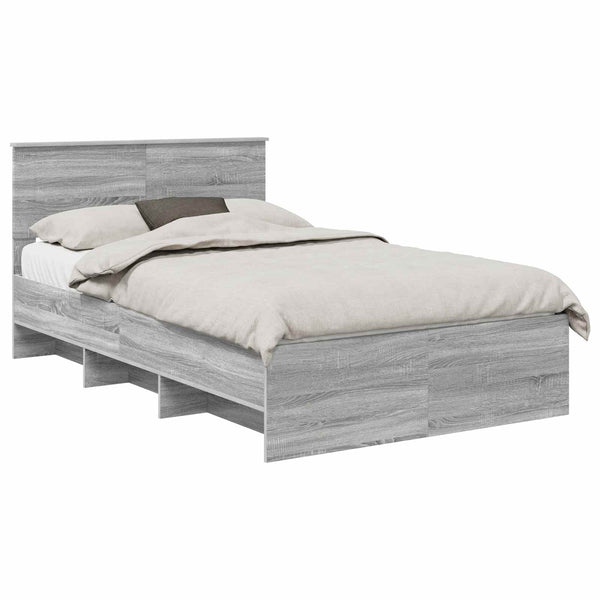 vidaXL Bed Frame Sonoma Grey 137 x 203 cm Engineered Wood