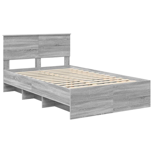 vidaXL Bed Frame Sonoma Grey 137 x 203 cm Engineered Wood
