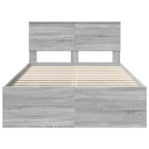 vidaXL Bed Frame Sonoma Grey 137 x 203 cm Engineered Wood