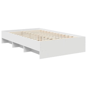 vidaXL Bed Frame with Headboard White 120 x 123 cm Engineered Wood