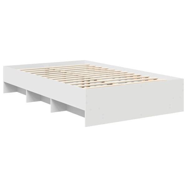vidaXL Bed Frame with Headboard White 120 x 123 cm Engineered Wood