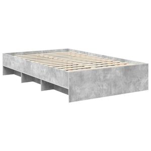 vidaXL Bed Frame with Headboard Concrete Grey 120 x 200 cm Engineered Wood